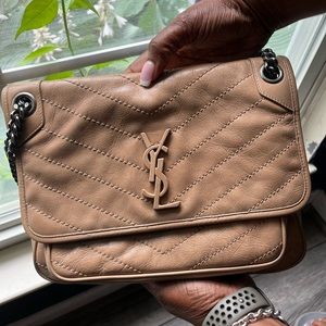 -Monogrammed Quilted leather Yves Saint Laurent medium sized niki chain bag